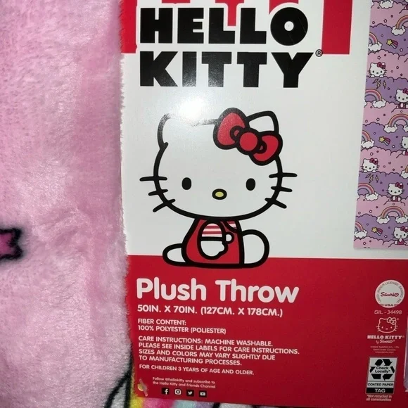 New hello kitty rainbow blanket - Picture 4 of 8